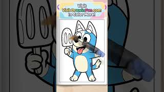 Bluey Coloring Page 💙🐶🎨 | Cute & Fun Speed Coloring #Shorts