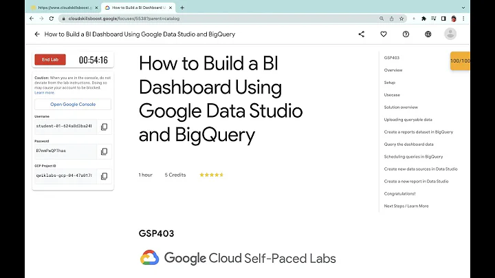 How to Build a BI Dashboard Using Google Data Studio and BigQuery || #qwiklabs || #GSP403
