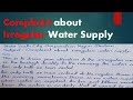 Complaint about irregular water supply//How to Write Irregular Water Supply Complaint Letter