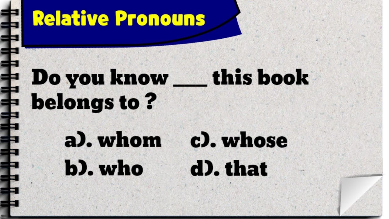 Relative/Conjunctive Pronoun || Quiz