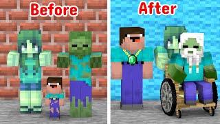 Monster School : My Dad is a Zombie (Orphan Baby Noob) - Minecraft Animation