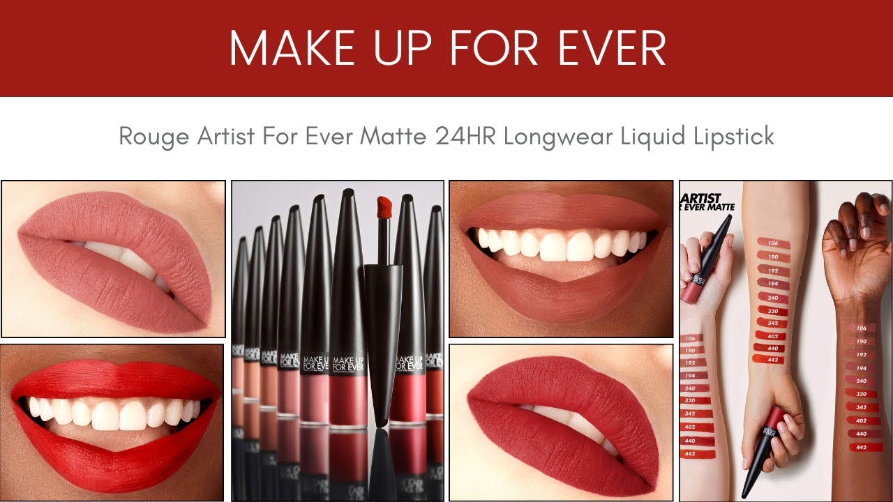 MAKE UP FOR EVER ROUGE ARTIST FOR EVER MATTE LIPSTICK SWATCHES / REVIEW 