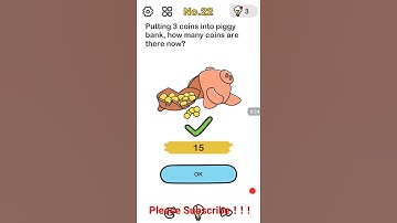brainout level 22 putting 3 coins into piggy bank brain out