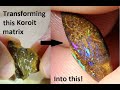 First opal complete - Koroit matrix  boulder opal cut!