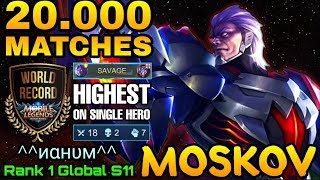 Savage New World Record Highest 20 000 Matches Moskov In Mobile Legends History By Ianym Youtube