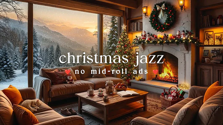 🎄 Cozy Christmas Cabin Jazz (NO MID-ROLL ADS) – Fireplace Ambience for Relaxing, Study & Work