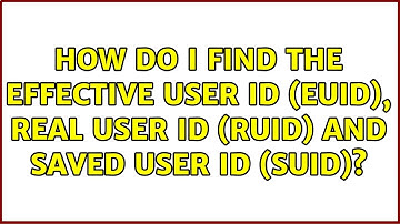How do i find the effective user id (EUID), real user id (RUID) and saved user id (SUID)?