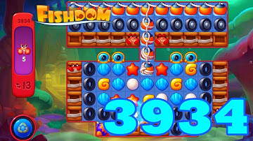 Fishdom Level 3934 HD Walkthrough | 3 - match puzzle game | gameplay | android | GameGo Game | IOS