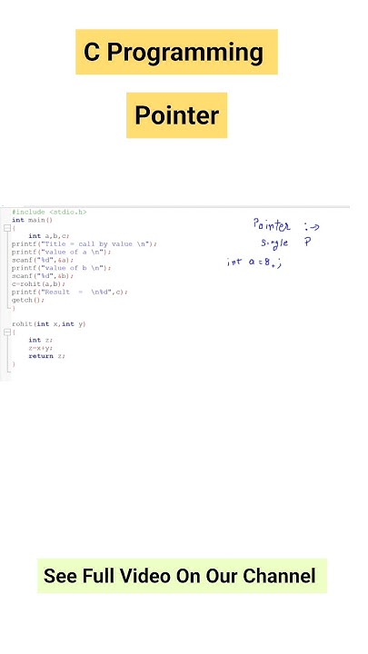 Single Pointer | C Programming - YouTube
