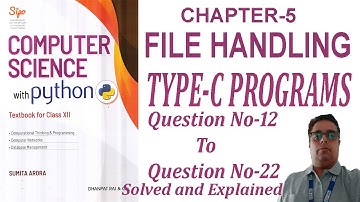 CBSE || Class 12 || Computer Science with Python || Chapter 5 Type C Program || Solved and Explained