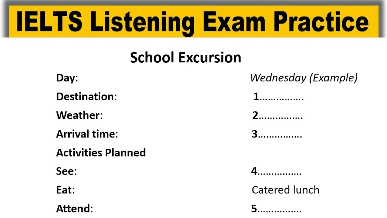 school excursion listening answers key