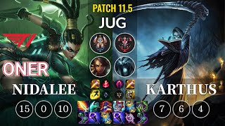 T1 Oner Nidalee vs Karthus Jungle - KR Patch 11.5