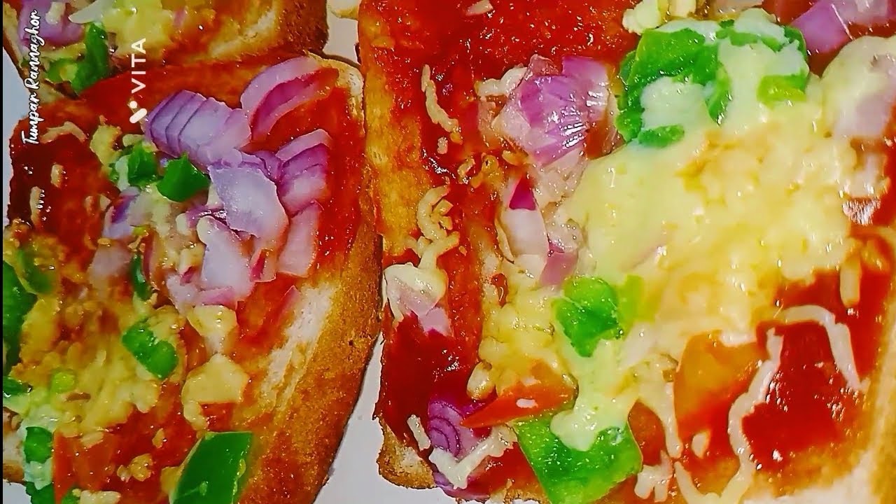 Bread Pizza on Tawa in Bengali Quick &Easy Bread Pizza Recipe Pizza