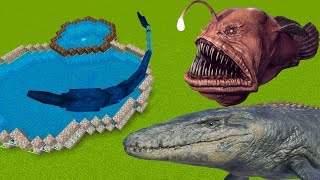 How To Make a MOSASAURUS & ANGLERFISH FARM in MCPE