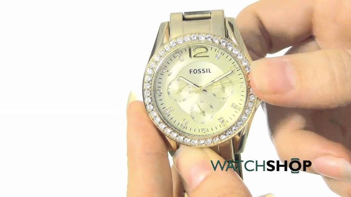 Women's Two Tone Fossil Riley Multi Function Watch ES3204 - YouTube