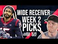 Wide Receiver Week 2 PLAYS🏈Week 2 WR PICKS | Top Wide Receiver SLEEPERS, DraftKings Picks, WR Start