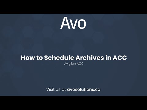 How to Schedule Archives in ACC