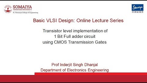 1 bit Full adder transistor level implementation using Transmission Gates