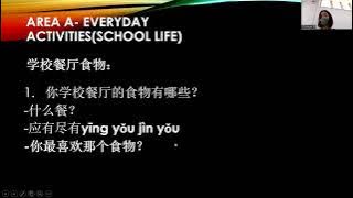 Mandarin Chinese IGCSE Speaking- Topic conversation-Area A School life