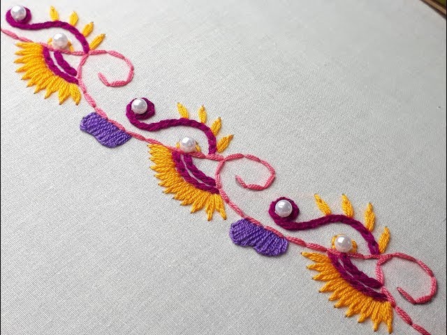 Embroidery Border design stitch | Hand embroidery border design