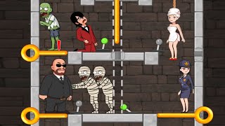 puzzle spy pull the pin game - treasure of the temple mission all level 1-15 gameplay walkthrough screenshot 1