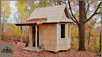 ⚒Building a house in the forest🌳Walls and roof completed🏡.Part 2