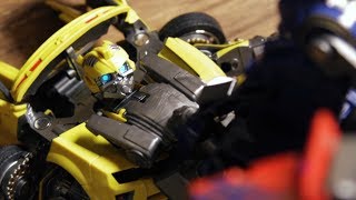 Famous Transformers Stop Motion - Civil war  Bumble bee VS Optimus Prime Profile