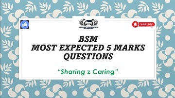 CHSE +2 2nd yr. Commerce//BSM//Most Expected 5 marks questions. For mcqs check the description box.