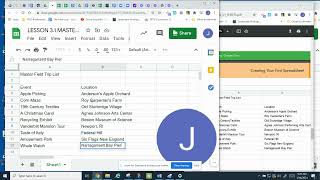 Google Sheets  Lesson 3 1 Master Field Trip List