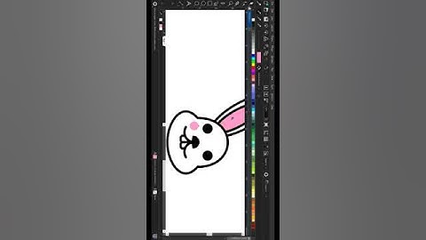 drawing vector simple cartoon cute easter bunny using coreldraw #shorts