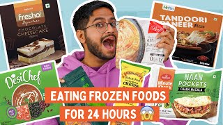 OMG😳 EATING ONLY FROZEN FOODS FOR 24 HOURS | DID I LIKE ANYTHING? REVIEW + CHALLENGE