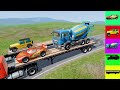 Transportion cars vs mixer and small cars rescue bus  beamng