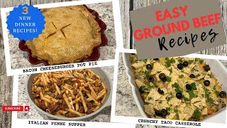 3 Brand NEW Easy Ground Beef Recipes | Family Friendly Dinner Ideas!