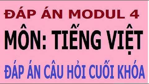 ĐÁP ÁN MÔ-ĐUN 4 MÔN TIẾNG VIỆT - ĐÁP ÁN CÂU HỎI CUỐI KHÓA