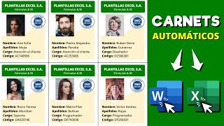 Cómo Crear CARNETS de IDENTIFICACIÓN Automáticos con Word y Excel (Imprimirlos Masivamente)