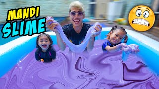 NYOBAIN MANDI DI KOLAM SLIME‼️ LENGKET SEMUA‼️😱