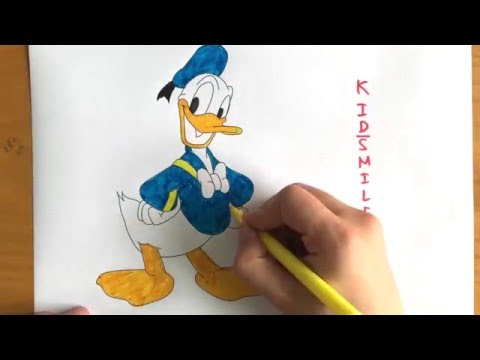 tô màu cho bé vit donan Coloring Pages For Kids donald duck @KidsmileTV