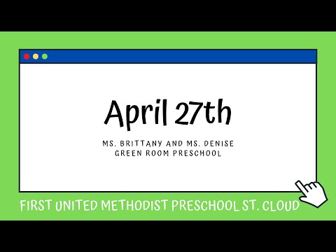 Green Room Preschool   April 27   First United Methodist Preschool St  Cloud