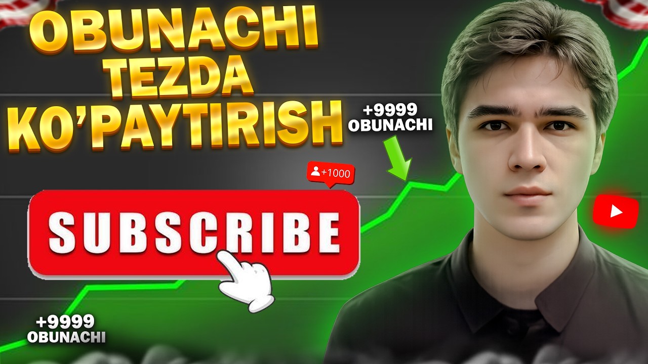 Youtubeda Obunachini Tez Ko`paytirish Usullari - TEKIN DARSLIK!!