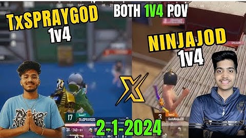 ⚡TxSPRAYGODD & NINJAJOD 1V4(POV) 🤯 Team xspark⚡🔥