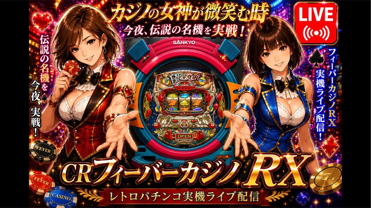 レトロパチンコライブ配信】女神が微笑む時 CRフィーバーカジノRX