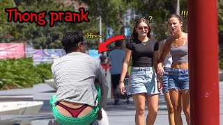 MAN WEARING THONG PRANK in sydney