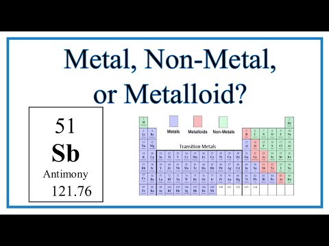 Video: Adakah antimoni sejenis metaloid?