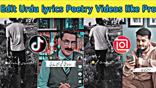 How to Edit Aesthetic Urdu Poetry Videos for Tiktok and Instagram