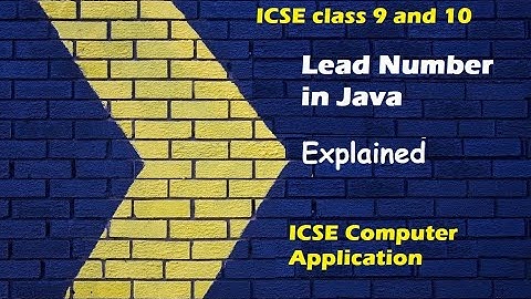Lead number in Java #icseclass10 #icsecomputer | Numbers in Java Computer Application ICSE