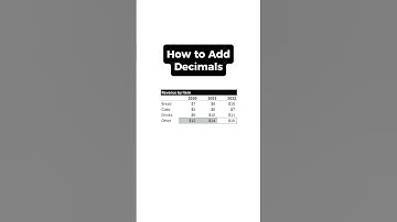 How to add decimals to data in excel #career #finance #business #excel #money #wealth