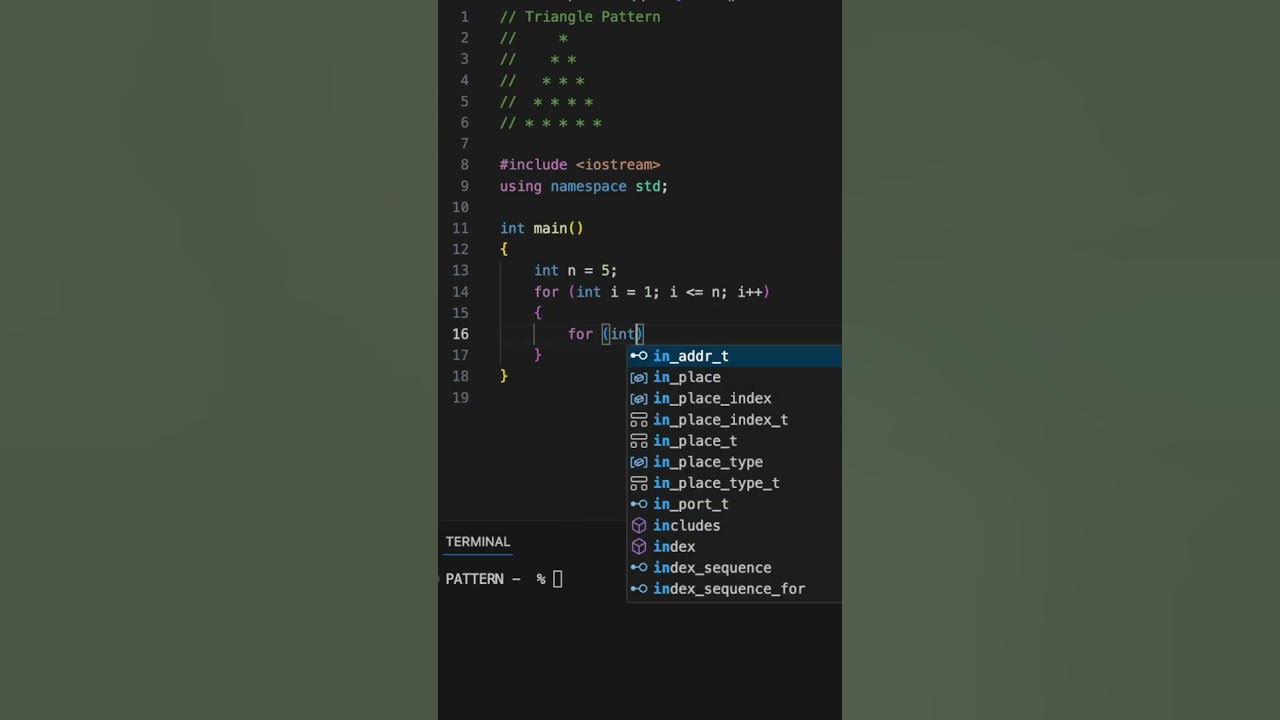 Triangle Pattern | C++ Problem Solving | #leetcode #dsa #algorithm # ...