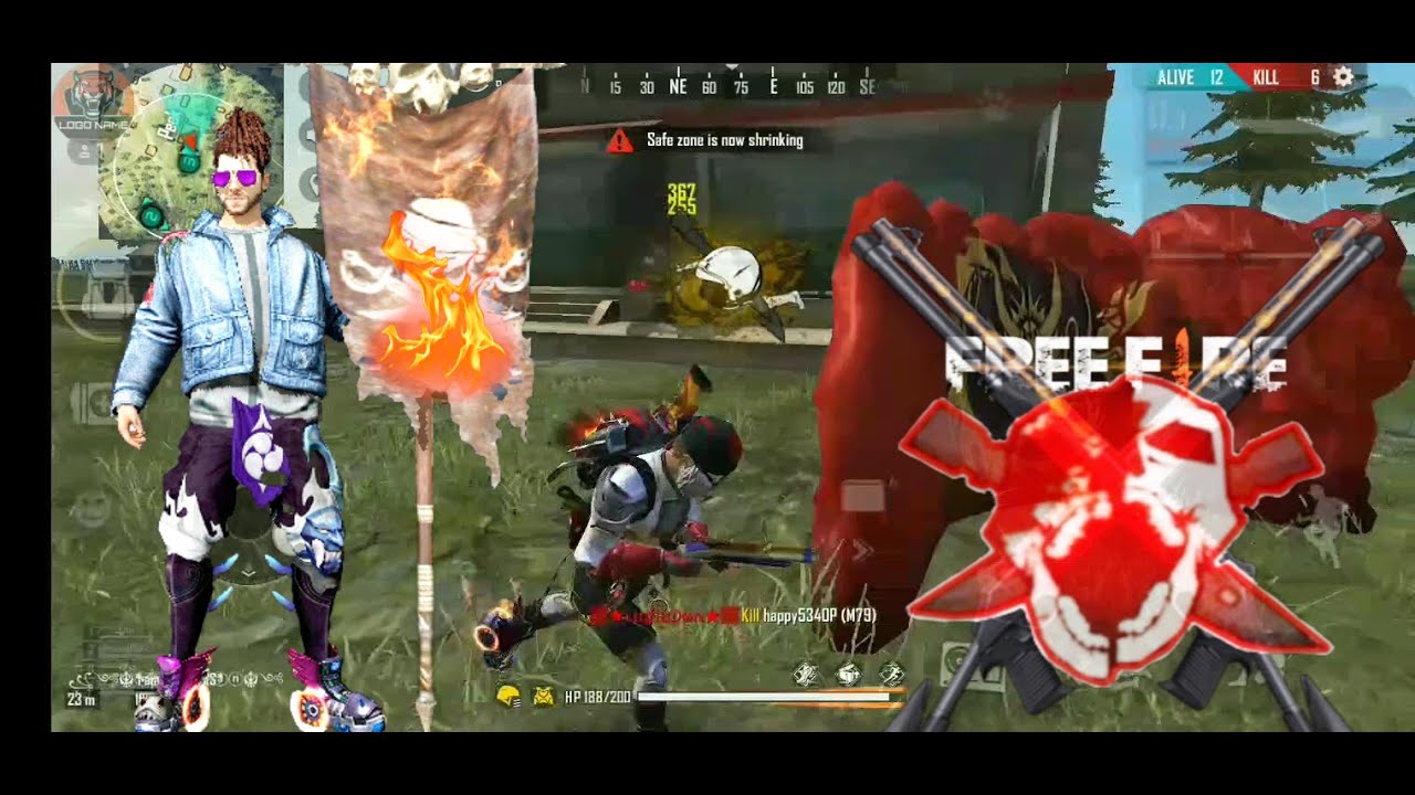 Ranked free fire Squad Match Gameplay - Garena free fire