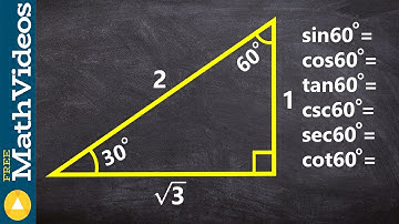 How to use a triangle to evaluate for the six trig functions of 60 degrees