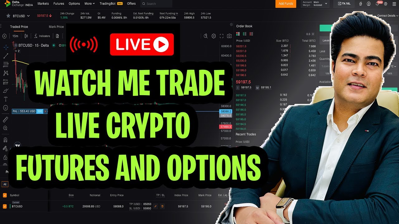 🔴 Live bitcoin swing trading +1000$ on delta exchange india